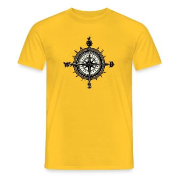 Kompass - Männer T-Shirt - Gelb - Vorne - AI Model Male 178 dark (178cm)