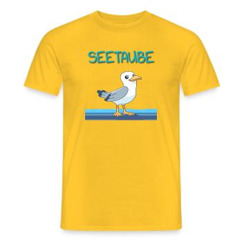 See Taube am Kai - Männer T-Shirt - Gelb - Vorne - AI Model Male 178 dark (178cm)