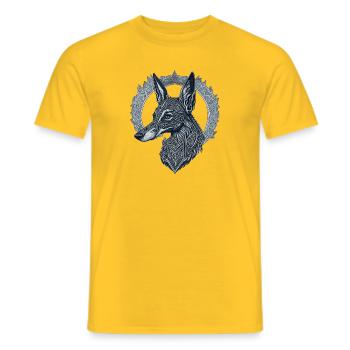 Totem du Greyhound - Men's T-Shirt - yellow - Front - AI Model Male 178 dark (178cm)