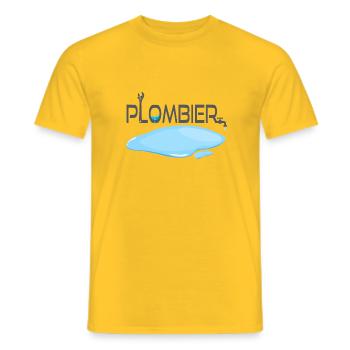 Klempner - Männer T-Shirt - Gelb - Vorne - AI Model Male 178 dark (178cm)