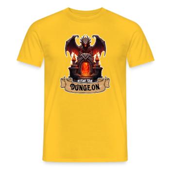 Enter the Dunegon RPG Gate Dragon - Men's T-Shirt - yellow - Front - AI Model Male 178 dark (178cm)