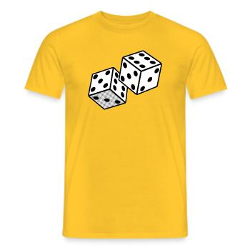 Dés - Conception de casino de jeu - T-shirt homme - jaune - Devant - AI Model Male 178 dark (178cm)