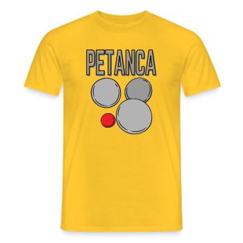 Bolas de Petanca Boule Kugeln für Bouler Petanque - Männer T-Shirt - Gelb - Vorne - AI Model Male 178 dark (178cm)