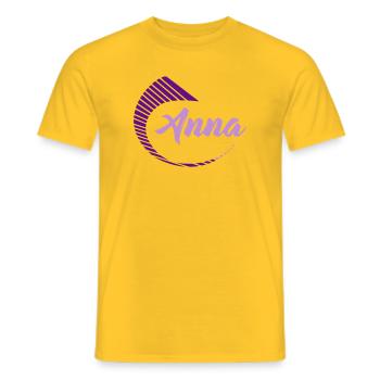 Anna - Men's T-Shirt - yellow - Front - AI Model Male 178 dark (178cm)