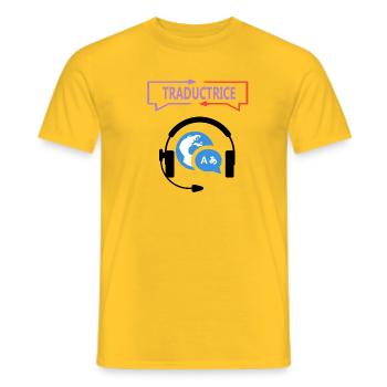 Traductrice - T-shirt homme - jaune - Devant - AI Model Male 178 dark (178cm)