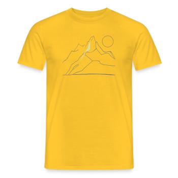 Berglinie Minimal - Männer T-Shirt - Gelb - Vorne - AI Model Male 178 dark (178cm)