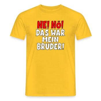 SCHULD BRUDER - Männer T-Shirt - Gelb - Vorne - AI Model Male 178 dark (178cm)