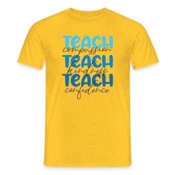 Lehrer-Lehren Mitgefühl, Freundlichkeit und Selbstvertrauen - Männer T-Shirt - Gelb - Vorne - AI Model Male 178 dark (178cm)