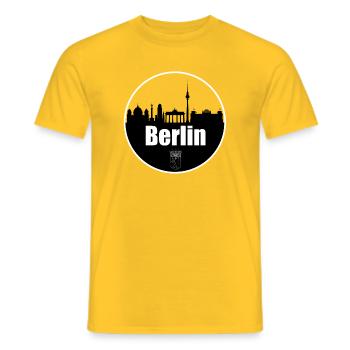 Berlin Transparenz Skyline - Männer T-Shirt - Gelb - Vorne - AI Model Male 178 dark (178cm)