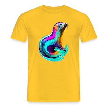 Seal - Men's T-Shirt - yellow - Front - AI Model Male 178 dark (178cm)