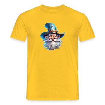 Lustiger Magier Mit Bart Fantasy RPG Shirt - Männer T-Shirt - Gelb - Vorne - AI Model Male 178 dark (178cm)