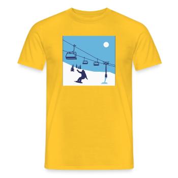 Mountain Snowboard T-Shirt - Männer T-Shirt - Gelb - Vorne - AI Model Male 178 dark (178cm)