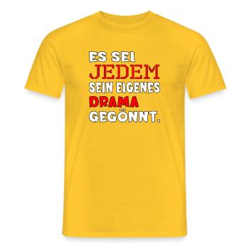 DRAMA KRISEN SPRÜCHE - LOSLASSEN VERANTWORTUNG - Männer T-Shirt - Gelb - Vorne - AI Model Male 178 dark (178cm)