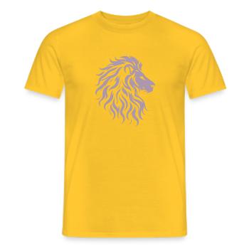 Silhouette majestueuse de tête de lion - T-shirt homme - jaune - Devant - AI Model Male 178 dark (178cm)