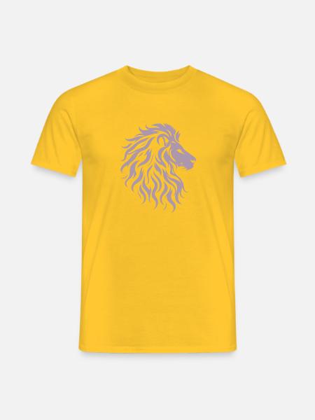 Majestic lion head silhouette - Men's T-Shirt - yellow