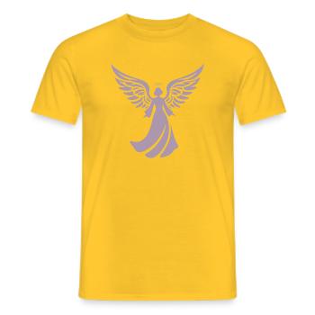 Halo de Noël Angel Silhouette - T-shirt homme - jaune - Devant - AI Model Male 178 dark (178cm)