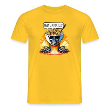 pasta la vista baby witziges wortspiel - Männer T-Shirt - Gelb - Vorne - AI Model Male 178 dark (178cm)
