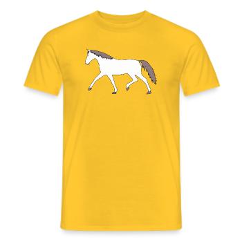Pferd Schimmel Pferde Wallach Pferdehof Pony Kind - Männer T-Shirt - Gelb - Vorne - AI Model Male 178 dark (178cm)