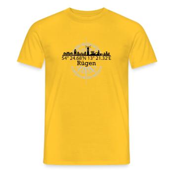 Skyline Rügen - Männer T-Shirt - Gelb - Vorne - AI Model Male 178 dark (178cm)