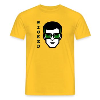 Roger Wicked - Männer T-Shirt - Gelb - Vorne - AI Model Male 178 dark (178cm)