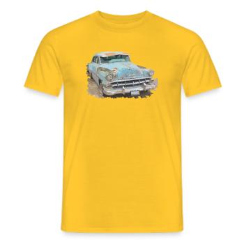 Vintage Car - Männer T-Shirt - Gelb - Vorne - AI Model Male 178 dark (178cm)
