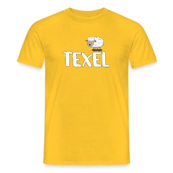 Schaf Texel (bunte Version) - Männer T-Shirt - Gelb - Vorne - AI Model Male 178 dark (178cm)