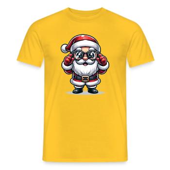 Père Noël avec des lunettes de soleil Déguisement de Noël - T-shirt homme - jaune - Devant - AI Model Male 178 dark (178cm)