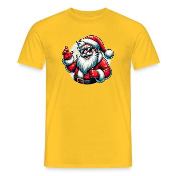 Weihnachtsmann mit Sonnenbrille Xmas Kostüm - Männer T-Shirt - Gelb - Vorne - AI Model Male 178 dark (178cm)