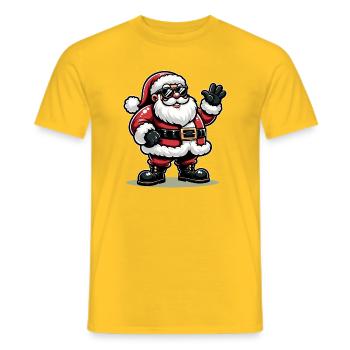 Weihnachtsmann mit Sonnenbrille Xmas Kostüm - Männer T-Shirt - Gelb - Vorne - AI Model Male 178 dark (178cm)