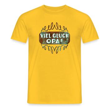 Viel Glück Opa - Männer T-Shirt - Gelb - Vorne - AI Model Male 178 dark (178cm)