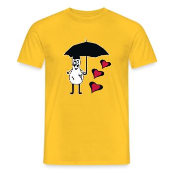 Halloween Ghost Umbrella Hearts Fantasy - Men's T-Shirt - yellow - Front - AI Model Male 178 dark (178cm)