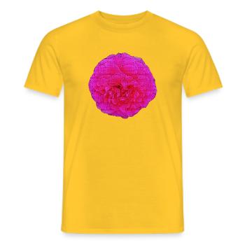 gefüllte rose, schöne blumen, rosatönte - Männer T-Shirt - Gelb - Vorne - AI Model Male 178 dark (178cm)