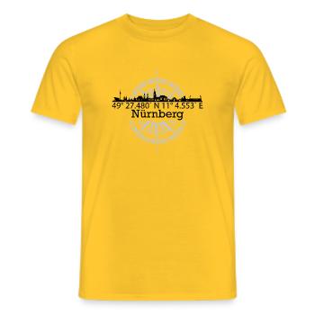 Skyline Nürnberg - Männer T-Shirt - Gelb - Vorne - AI Model Male 178 dark (178cm)