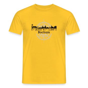 Skyline Bochum - Männer T-Shirt - Gelb - Vorne - AI Model Male 178 dark (178cm)