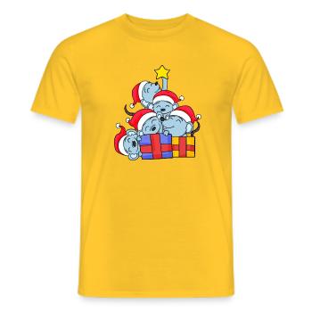 Arbre de Noël de l’arbre de Noël de la souris - T-shirt homme - jaune - Devant - AI Model Male 178 dark (178cm)