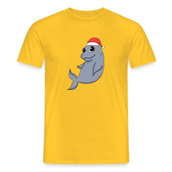 Dugong Weihnachten - Männer T-Shirt - Gelb - Vorne - AI Model Male 178 dark (178cm)
