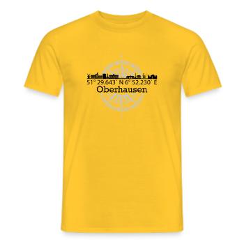 Koordinaten Oberhausen - Männer T-Shirt - Gelb - Vorne - AI Model Male 178 dark (178cm)
