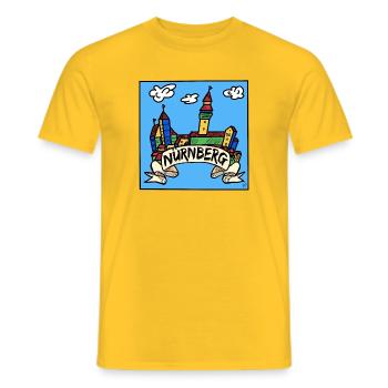 Nürnberg - Pop-Art - Fränkisch - Männer T-Shirt - Gelb - Vorne - AI Model Male 178 dark (178cm)
