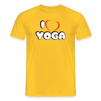 I love Yoga Design - Men's T-Shirt - yellow - Front - AI Model Male 178 dark (178cm)