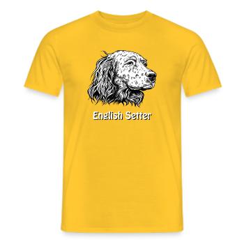 Portrait de setter anglais - T-shirt homme - jaune - Devant - AI Model Male 178 dark (178cm)