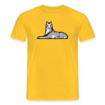 Chechen Lone Wolf - Men's T-Shirt - yellow - Front - AI Model Male 178 dark (178cm)