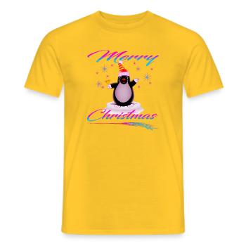 Taupe Joyeux Noël - T-shirt homme - jaune - Devant - AI Model Male 178 dark (178cm)
