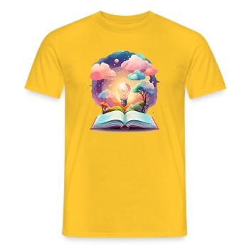 Enchanting Books Worlds - Men's T-Shirt - yellow - Front - AI Model Male 178 dark (178cm)