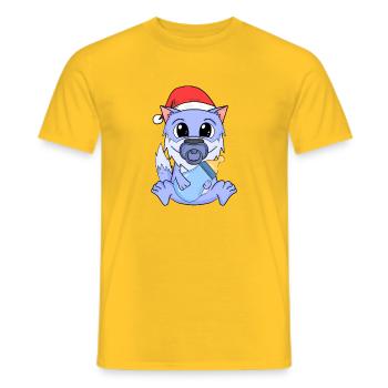 Wolf Baby Christmas - Men's T-Shirt - yellow - Front - AI Model Male 178 dark (178cm)
