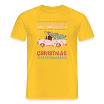 Hässlicher Weihnachtspullover - Männer T-Shirt - Gelb - Vorne - AI Model Male 178 dark (178cm)