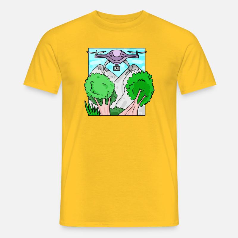 Drone Drone Drones - Men's T-shirt - yellow