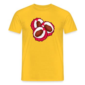 LYCHEE LYCHEE FRUITS - FRUIT FOOD - Men's T-Shirt - yellow - Front - AI Model Male 178 dark (178cm)