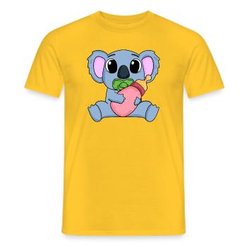 Bébé Koala Motif Koala Ours - T-shirt homme - jaune - Devant - AI Model Male 178 dark (178cm)