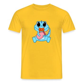 Baby Dino Motiv Dinosaurier - Männer T-Shirt - Gelb - Vorne - AI Model Male 178 dark (178cm)