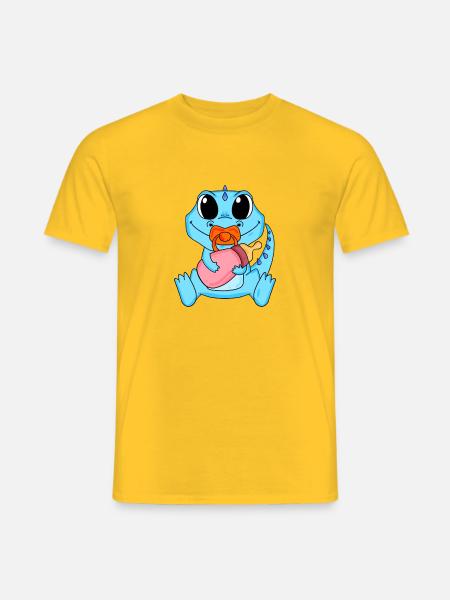 Baby Dino Motif Dinosaur - Men's T-Shirt - yellow